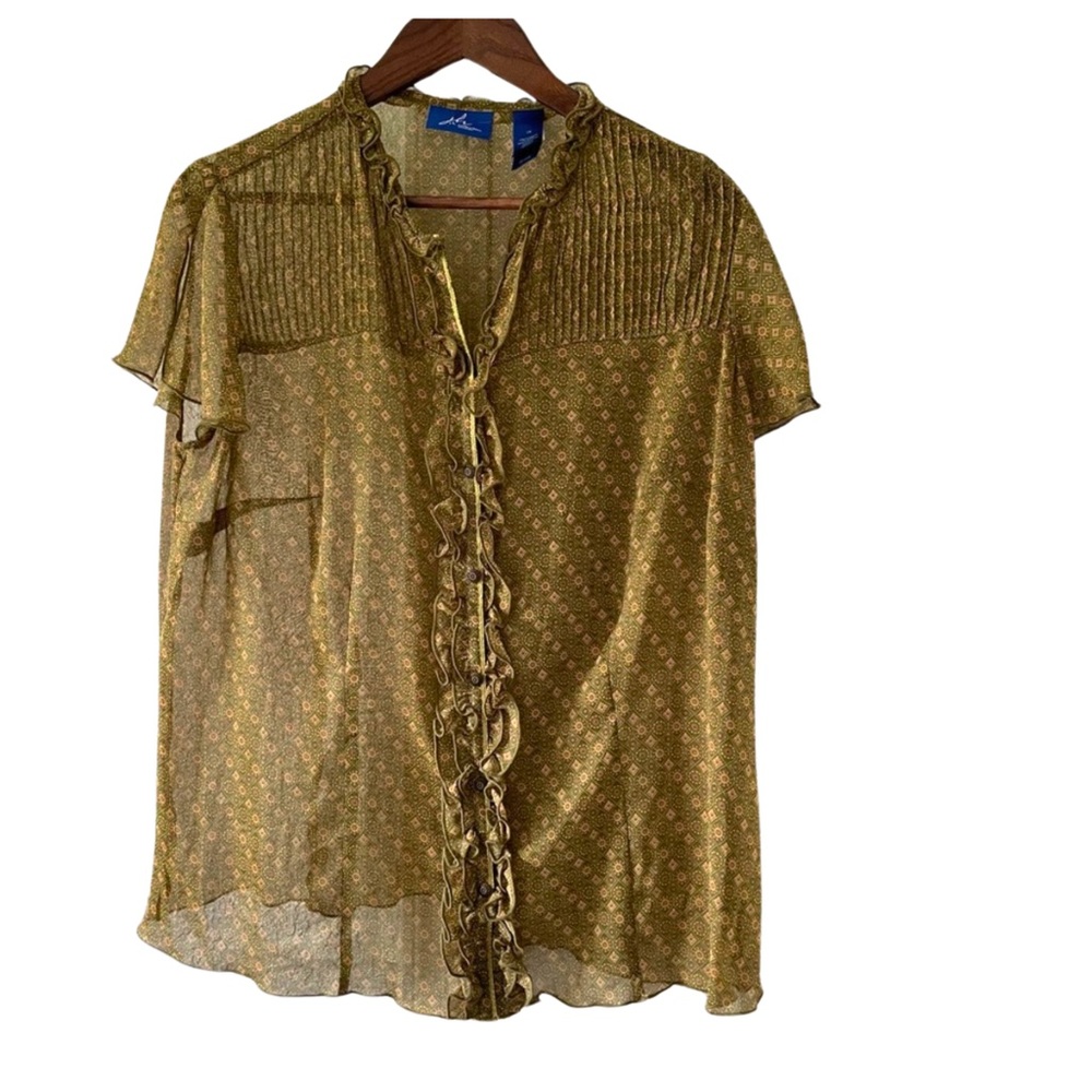 J H collectible sheer womens blouse size 1x